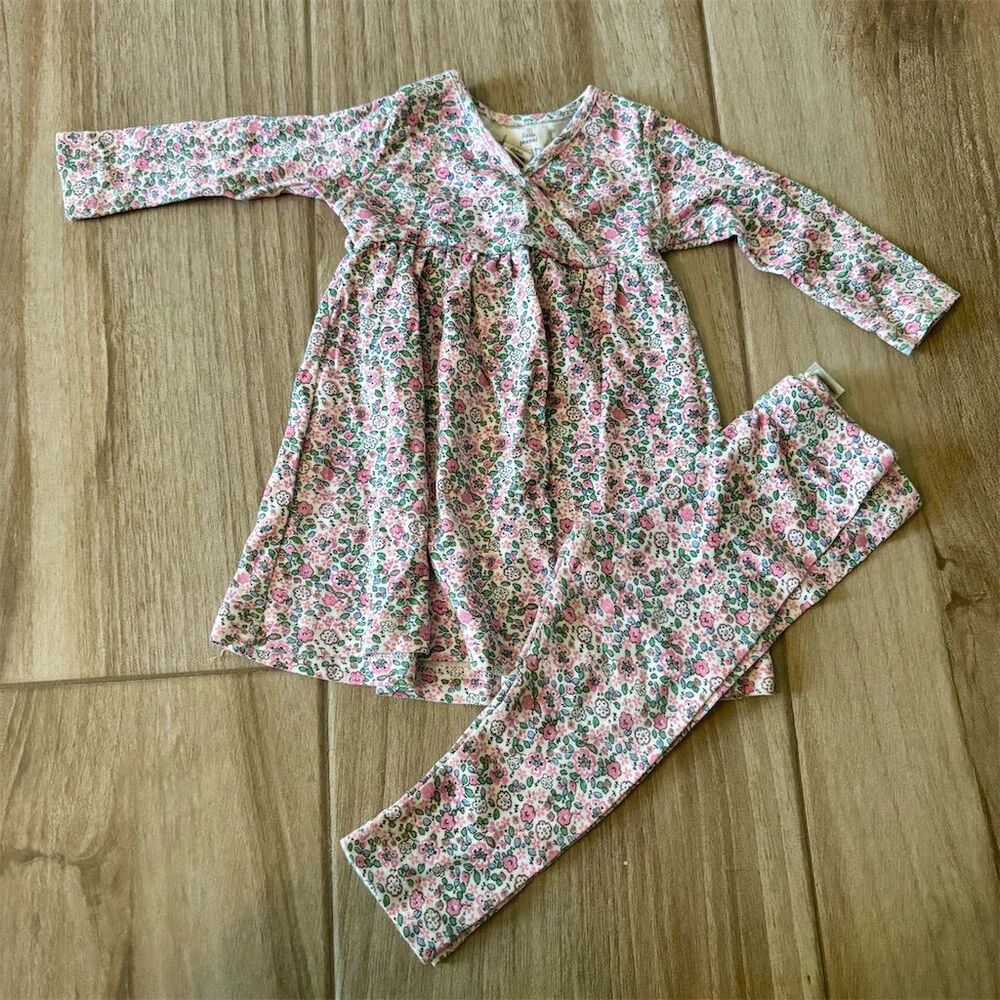 Peek Little Peanut Girls Floral Dress & Legging Set 3-6 Months Multicolor - Picture 1 of 4
